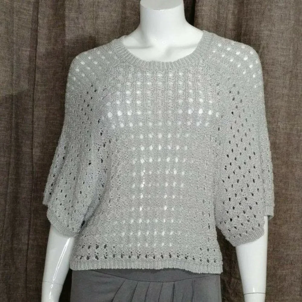 Melia Open Knit Dolman Sleeve Sweater Size XS
